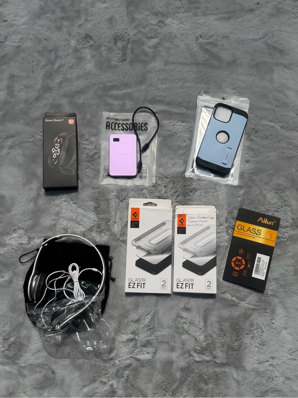 Assorted Phone Accessories Bundle – Blue Case & Pink Power Bank